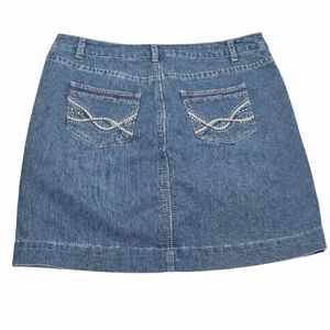 Christopher & Banks Blue Denim Embellished Mini Skort Sz 8